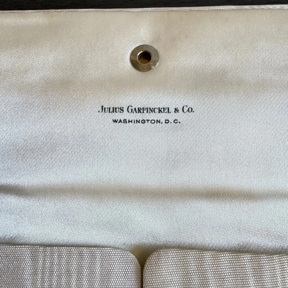 Vintage Julius Garfinckel Travel Jewelry Case Satin Pouch Made in Italy 7